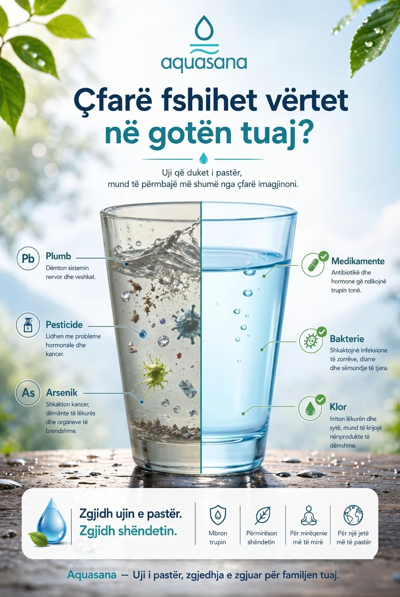 Gotë uji me ndotësit e padukshëm: plumb, arsenik, pesticide, baktere, klor e mbetje hormonale